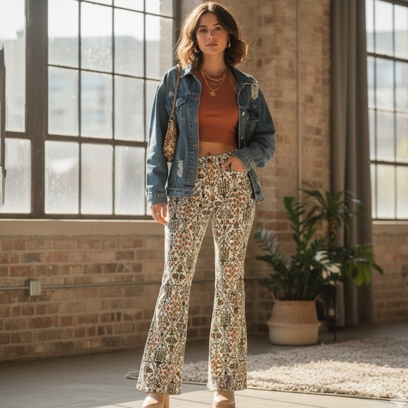 Wrangler Fierce Flare Jeans High Rise Tapestry Print
Boho Hippie 70s Y2K 26x32 - Picture 1 of 9